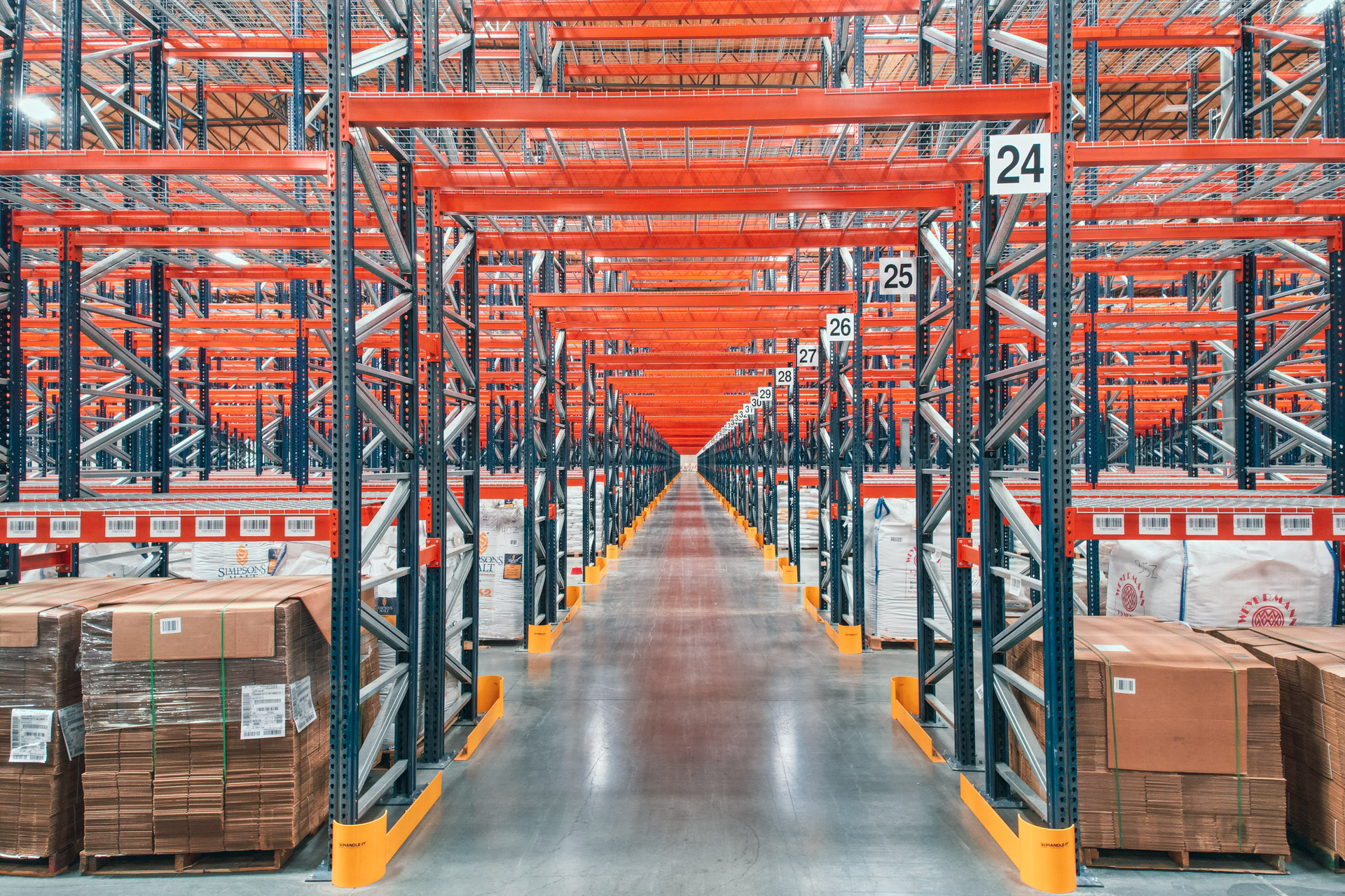 Industrial pallet racking installation in a Easley, SC warehouse