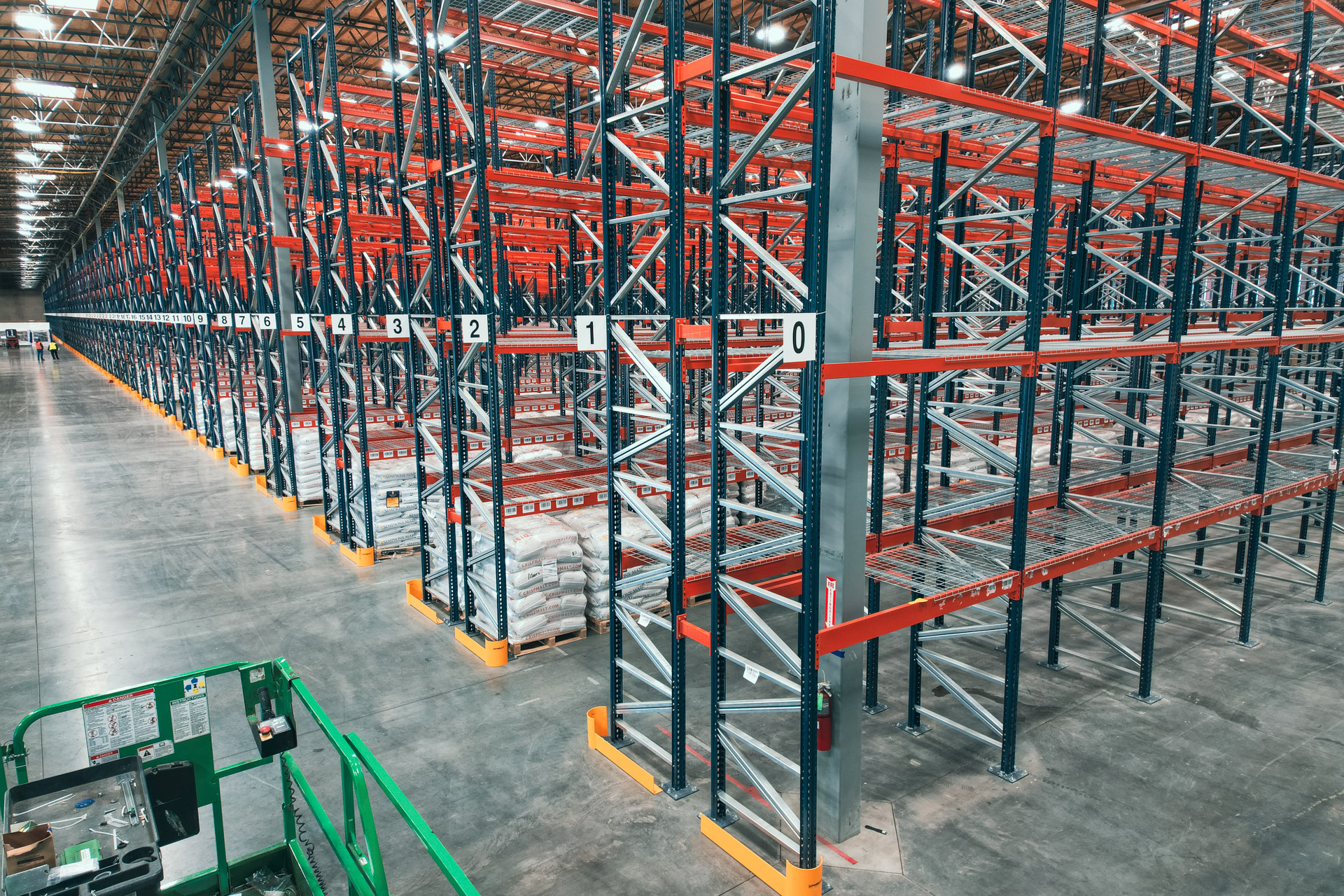 Warehouse pallet rack installation in Greenville, SC